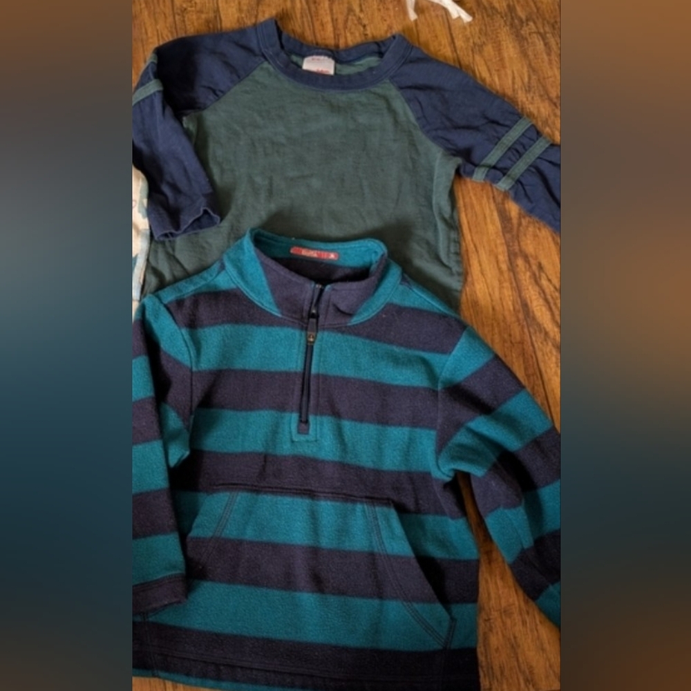 $Hanna Andersson Size 2 Bundle Of Long‎ Sleeve Tee And Quarter Zip